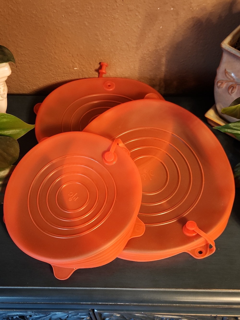 Pampered Chef Vented Silicone Stretch Lids Set NWOT